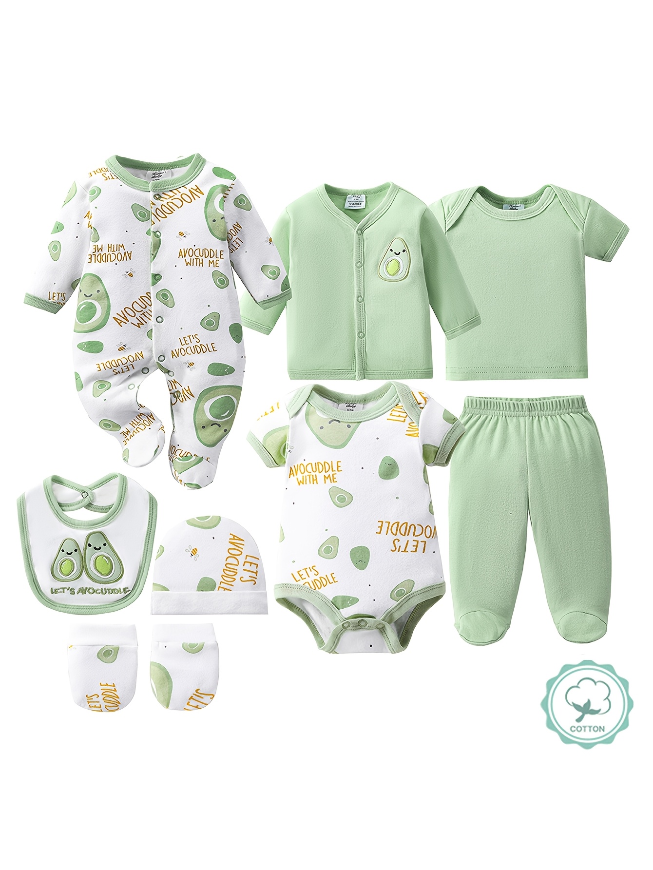 8pcs Newborn Baby Set, 100% Co - Baby Products Essentials review and price